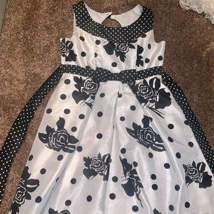Disorderly Kids Black/White Rose Dress- Size 10